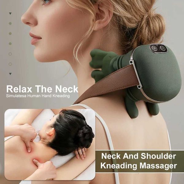 Neck Massager Cervical Shoulder Massager Trapezius Shiatsu Kneading Muscles Body Back Leg Massagers Pillow Relaxation L26052594QW