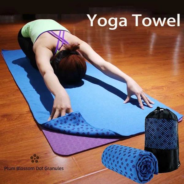 1pcs Portable Anti-slip Sweat-absorbent Yoga Mat Towel Cloth Mat Ultra-thin Yoga Blanket Towel Blanket Workout with Bag C260525