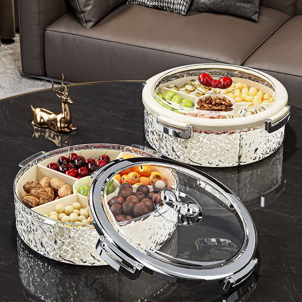 Food Storage Tray Nut Platter Candy Snacks Server Dish Divided Dried Fruit Snack Plate Appetizer Serving Platter For