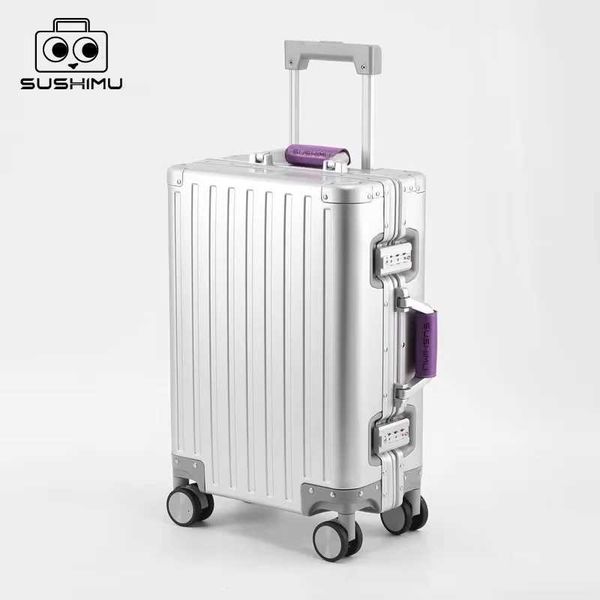 All-aluminum magnesium alloy suitcase new model for 2025 business carry-on luggage 20-inch travel suitcase for men 24-inch H260525
