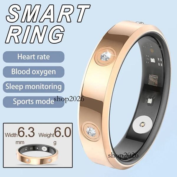 2025 Smart Ring Women Men Super narrow 6 3mm Heart Rate Health Stress measurement Monitor IP68 Waterproof Fashion Sports Rings