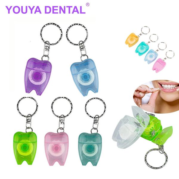 30pcs 15M Dental Floss Keychain Oral Care Flosser Teeth Cleaning Pick Oral Hygiene Health Clean Wire Portable Dental Floss Gifts 260520