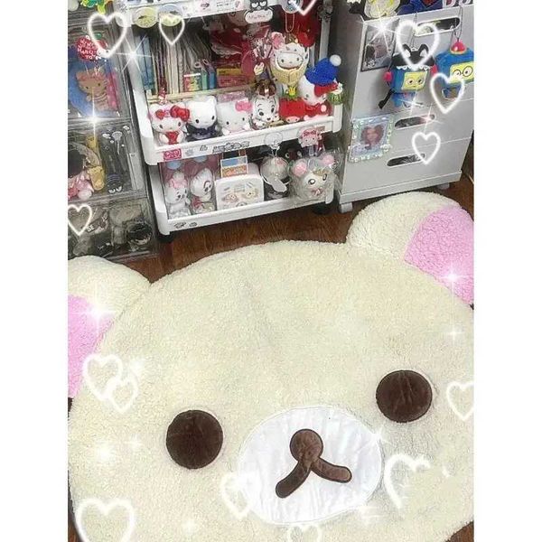 VIKAMA Cartoon Little Bear Plush Rug Anti-Slip Bedroom Bedside Carpet Living Room Childrens Room Carpet Home Decor W260525