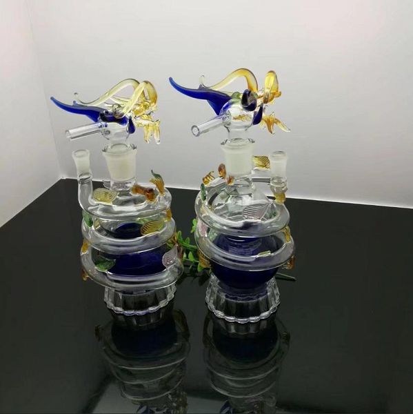 Colored multi spiral Panlong glass water bottle Glass bongs Oil Burner Glass Water Pipe Oil Rigs Smoking Rigs
