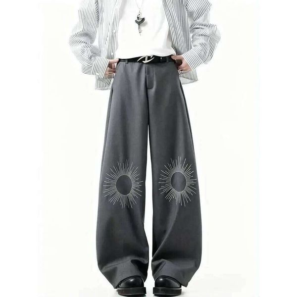 Harajuku Y2k Dress Men Wide Leg Casual Loose Oversize Pants Streetwear Fashion Work Wear Business Straight Trousers
