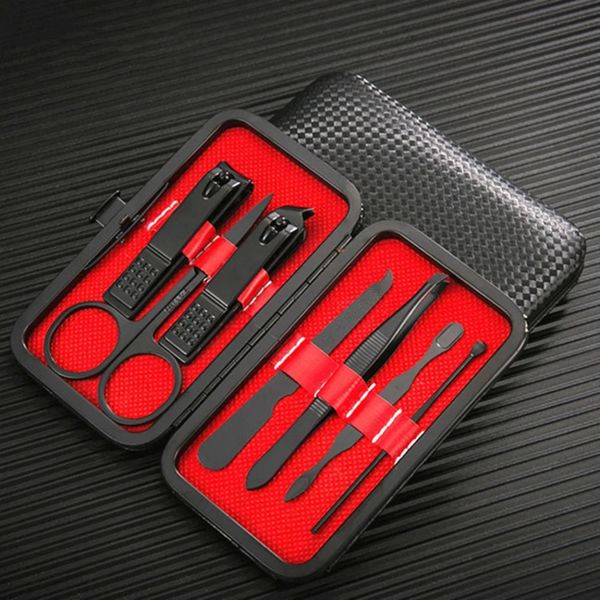 7 piece Set Home Nail Clipper Large Opening Manicure Tool Unisex Mini Compact Gift Eyebrow Clip Tweezers 260526