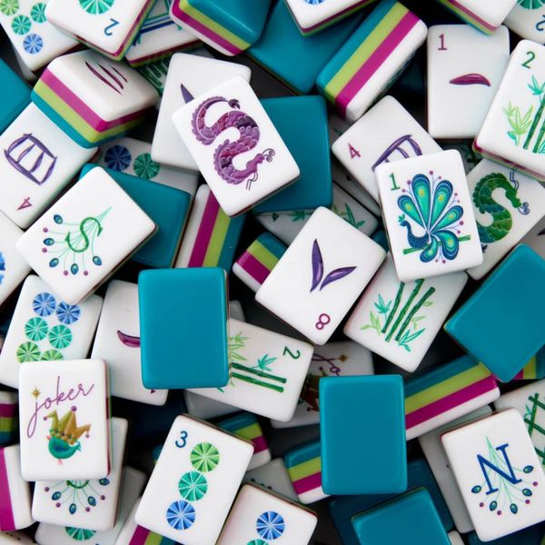 Custom Luxury Blue Acrylic Tiles Made 160 Cards 4 Layer American Mahjong for Adults Gift Game