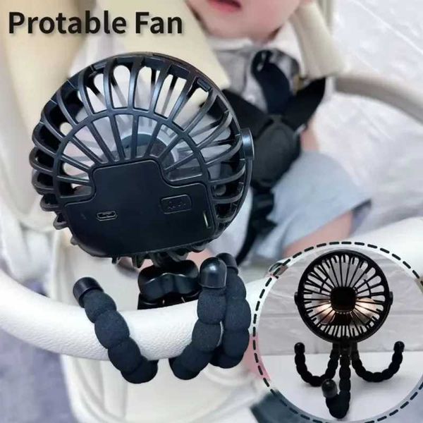 Portable Fan Tripod Adjustable 360 Degree Rotation Baby Stroller Low Decibel Electric Fan USB Charging Suitable for Outdoor Use Z260526