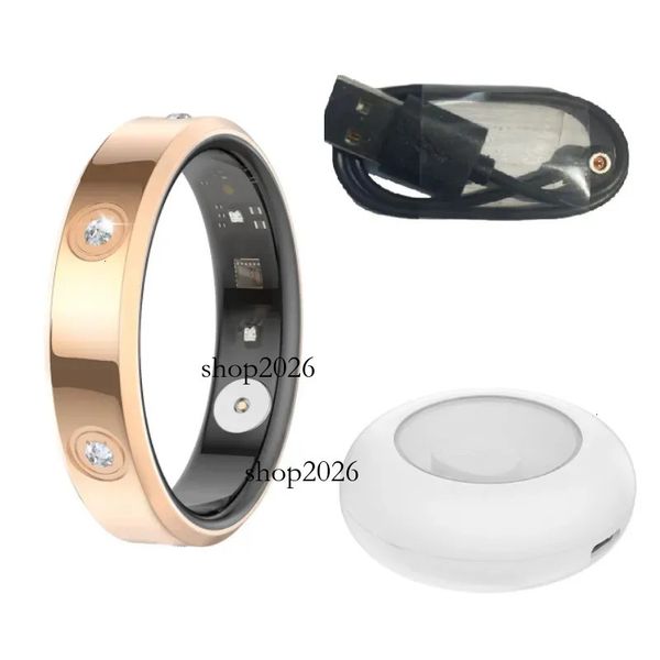 Smart Ring Health Fitness Tracker Monitor Sleep Tracking Notification Alerts for iOS Android with USB cable and Charging Box