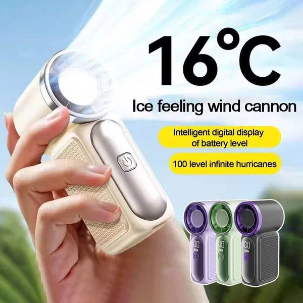 16 °Cold Down Chargeable Mini Ice Feeling Electric for Outdoor Travel Camping Led Display Handheld Fan ddmynov ddmynov