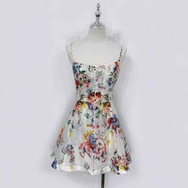 dress for women dresses for woman designer silk linen blend floral printed mini dress designer spring dress for woman summer dress summer dress