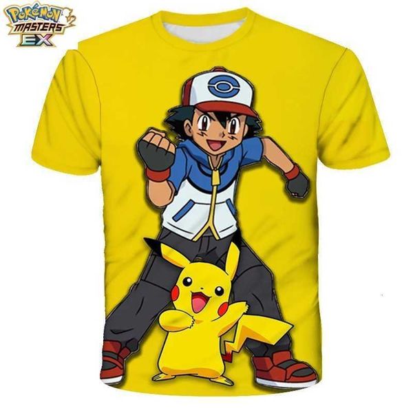 2026 New Pokmon 3D Digital Print Mens T-Shirt with Eevee and Pikachu Anime Trend Short Sleeve Summer L260527QMF9
