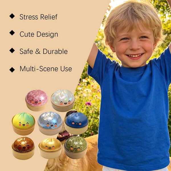 1PC Simation Steamed Bun Pressure Cute Flash Dumpling s Soft Slow Rebound Pinch Toy Daily Stress Relief PlaythingJ260528