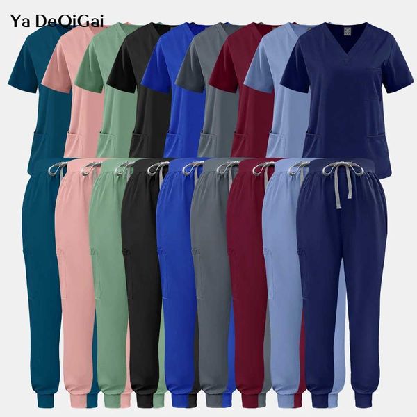 Womens Medical Uniform Unisex Nursing Work Clothes Medical Dentist Uniform Doctor Nurse Scrub Set Clinical Top Pant Beauty Suit X260528