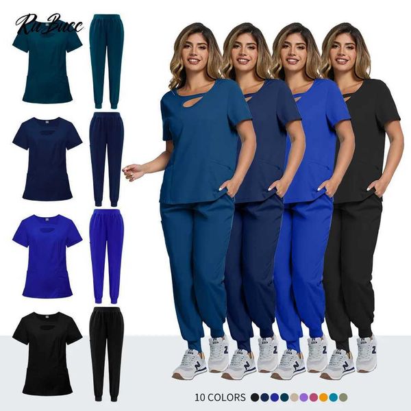 Nurse Scrub Uniform Set Tops & Pants