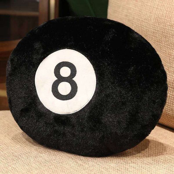 Realistic Billiards 8 Ball Plush Pillow Stuffed Soft Simulation Eight Balls Toy Pool Players Home Decor Sofa Cushion Boy Gift W260528