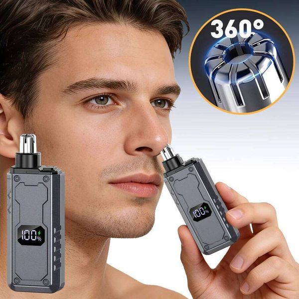 Professional Unisex USB Charging Nose Hair Trimmer With Digital Display Travel-Friendly Grooming Kit W260528