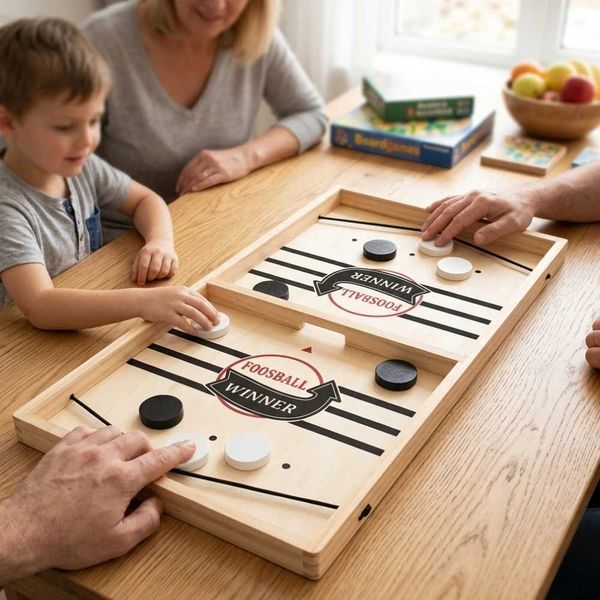 Fast Pace Sling Puck Foosball Winner Board Game Tabletop Hockey Catapult Chess Hand Eye Coordination Training Toys For Kids