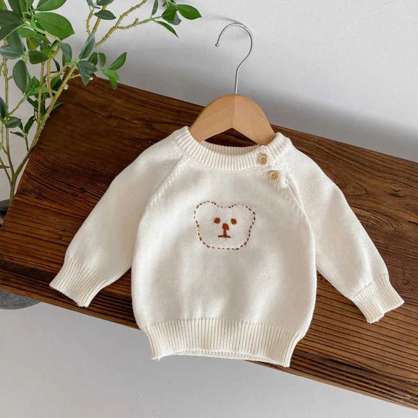 T Shirts Korean Children's Autumn perfume Winter Cute Embroidered Bear Knitted Ins Style Long Sleeve cologne Warm Top Baby Sweater 003