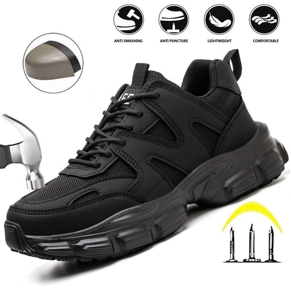 Women Safety Shoes Anti-smash Anti-puncture Work Shoes Breathable Lightweight Work Sneakers Indestructible Women Shoes Boots i260522