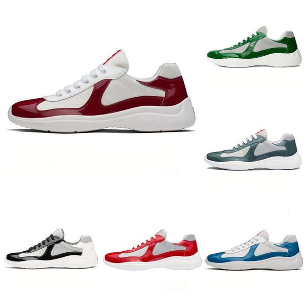 designer Americas Cup Mens Casual Runner Women Sports Men Rubber Sole Fabric Patent Leather Thick Breathable Unisex Low-top Shoes
