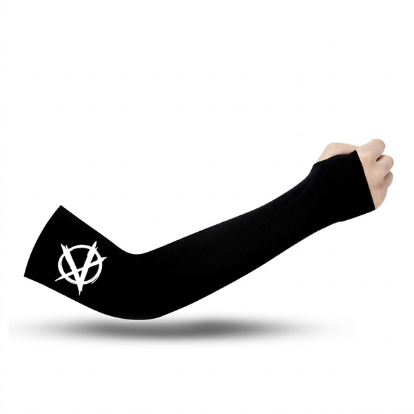 Long Thumb Hole Sun Protection Arm Sleeves, Custom Print Ice Silk Cooling Compression Sleeves for Men Women, Perfect for Cycling, Fishing, Driving