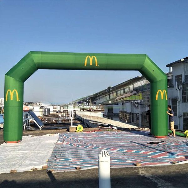 wholesale Inflatable Bouncer For Rental Business Wholesale Transfer Printed Angle Arches Inflatable Arch Balloon Full Green Color Advertising Event Entry On
