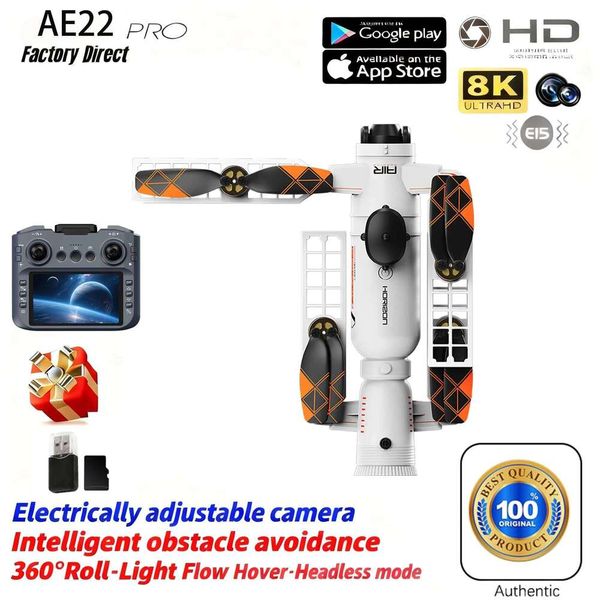 New AE22 spray Drone 8K Professional HD 180 camera Brushless Motors Infrared obstacle avoidance Foldable Quadcopter child Toys W260530
