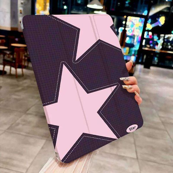 Grid Stars Transparent New Tablet For iPad Pro 11 12.9in 13 M4 9.7 10.2 5/6th 7/8/9 10 11th MINI Air 5 6 7 Trifold Case