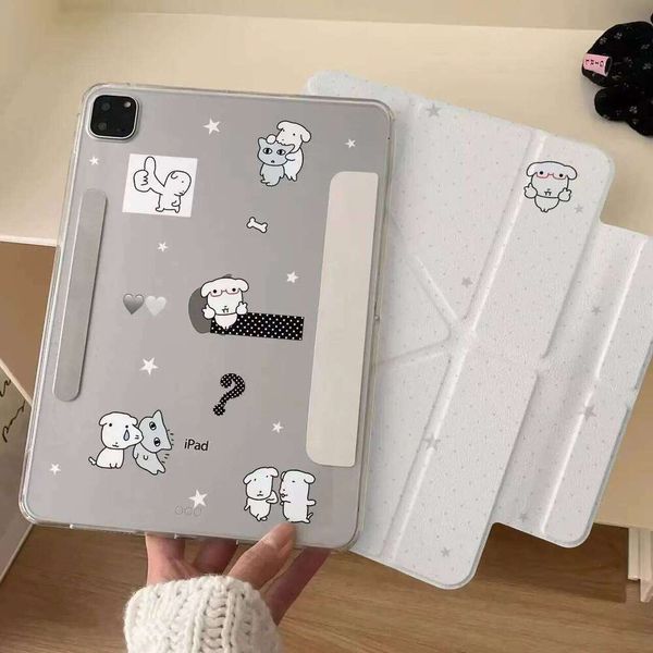 Korean Kawaii Puppy New Tablet For iPad Pro 11 12.9in 13 M4 9.7 10.2 5/6th 7/8/9 10 11th MINI Air 5 6 7 Trifold Case
