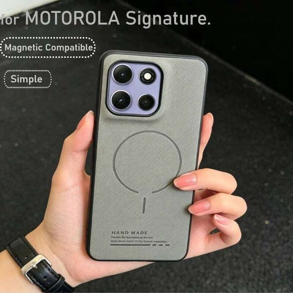 Business Luxury Woven Magnetic Case For Motorola Signature Moto Edge 70 Ultra Fusion 60 Pro Neo G77 G67 G17 Power G86 G56 Cover