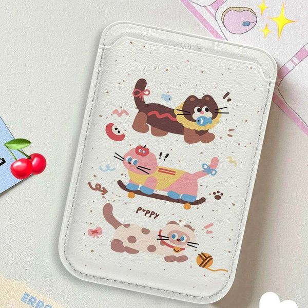 Cute Wallet Cover Holder Magnetic Trendy Puppy Case Suitable For all iPhone for Magsafe Card Phone Back Bag