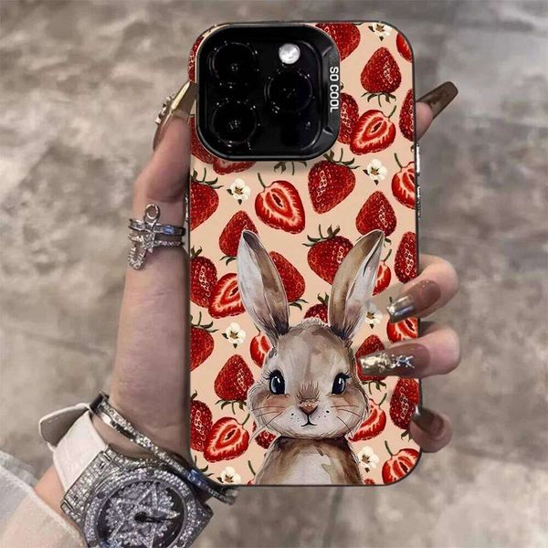 Cute Strawberry Bunny Phone Case For Xiaomi Note 17 Max Cases Redmi Mi 11 Lite 5G 14 15 14T 15T 13T Pro Drop Fundas