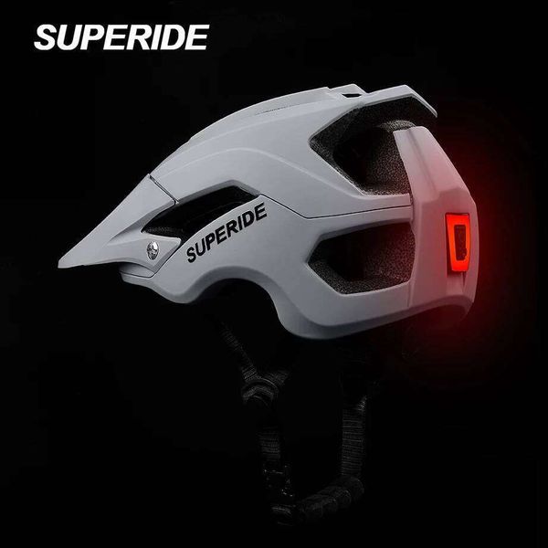 SUPERIDE Men Women MTB Bicycle with Rechargeable Rearlight In-mold Road Mountain Bike Ultralight Cycling Helmet W260701