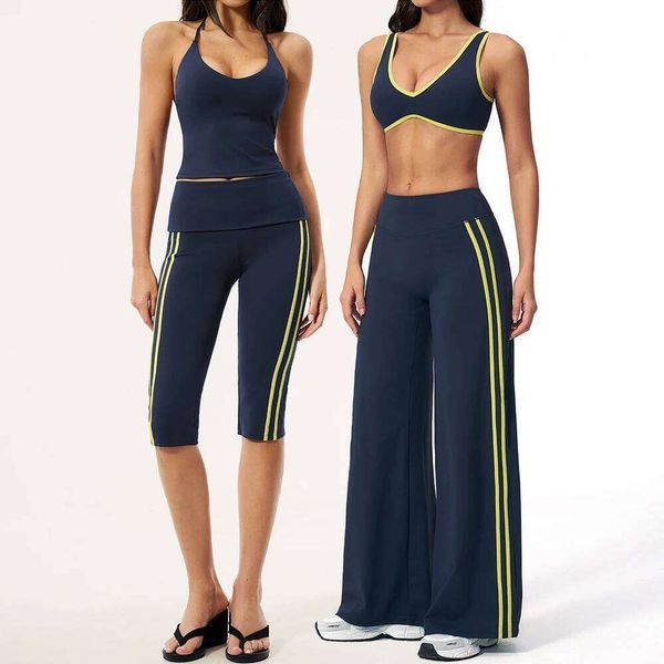DHgate 2PCS Gym Fitness Outfits Women's Tracksuits Bra Flared Trousers Suit Workout Clothes Female Yoga Sports Sets 26L0701 sold by DHgate