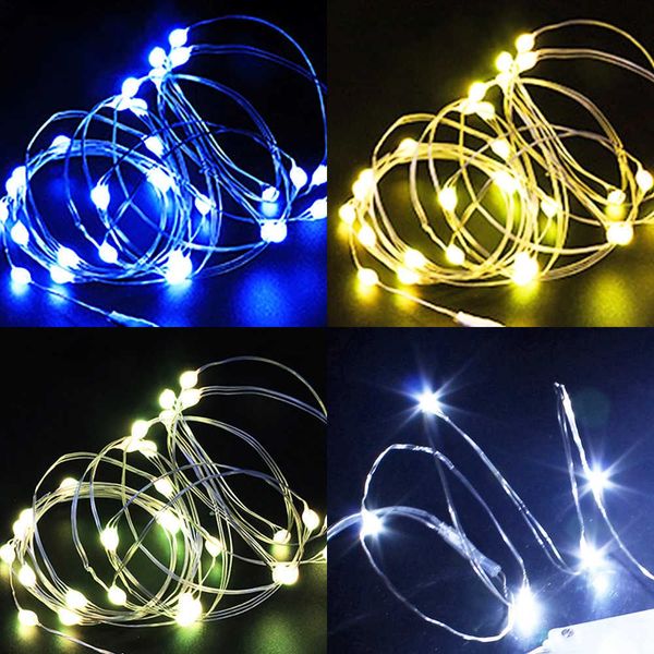Wire String 10pcs LED 6pcs Copper Lights Holiday Fairy Lights Garland Christmas Tree Decor Wedding Party DIY Natal Navidad 2022 X2600701