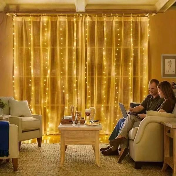 LED Curtain 8-Function String Christmas Wedding Decoration Room Bedroom Ambiance Colorful Light