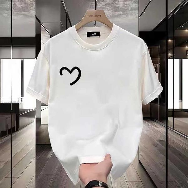 100 Heavyweight Cotton T Shirts for Men Vintage Hong Kong American Streetwear Loose Fit Tees Trendy Ins Casual Short Sve Tops