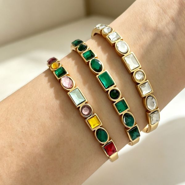 Bracelets Popular European And American Light Luxury Bracelets Electroplated Colourful Zircon Jewellery Fashionable With A Sense Of Design High-End Bracelets