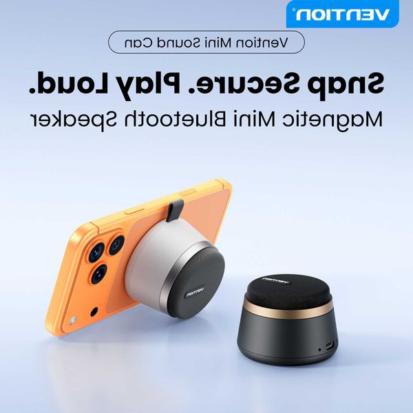 Magnetic Vention Portable Bluetooth Speaker IPX6 Waterproof Mini Shower Speaker Enhanced Bass TWS Stereo Outdoor Speaker Holder D260702