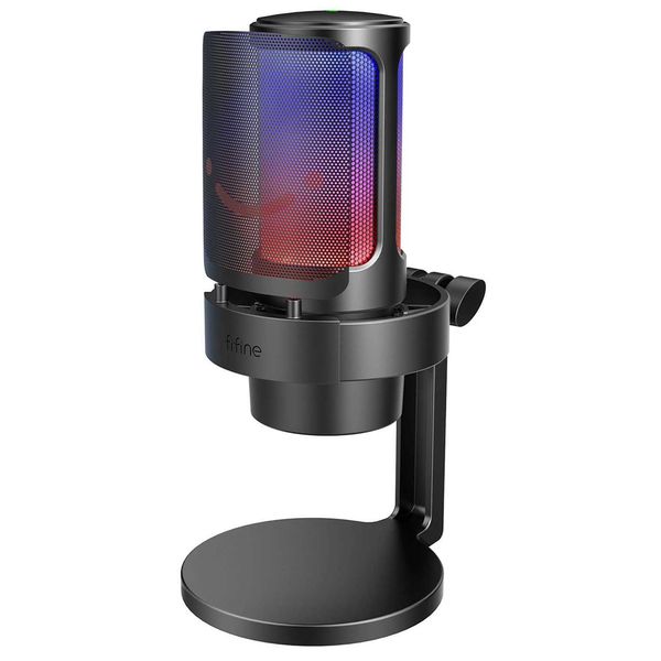 FIFINFIFINE USB Gaming Microfono para PC Mac PS4 PS5 RGB Condensador Micrfono per StreamingPodcasts con Control RGB A8 Z260701