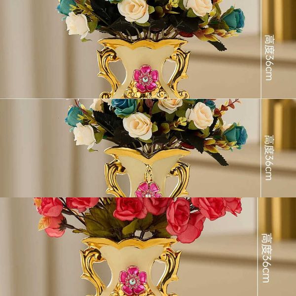 Advanced Gilt Frosted Porcelain Vase Vintage Ceramic Flower Vase For Room Study Hallway Home Wedding Decor L260702