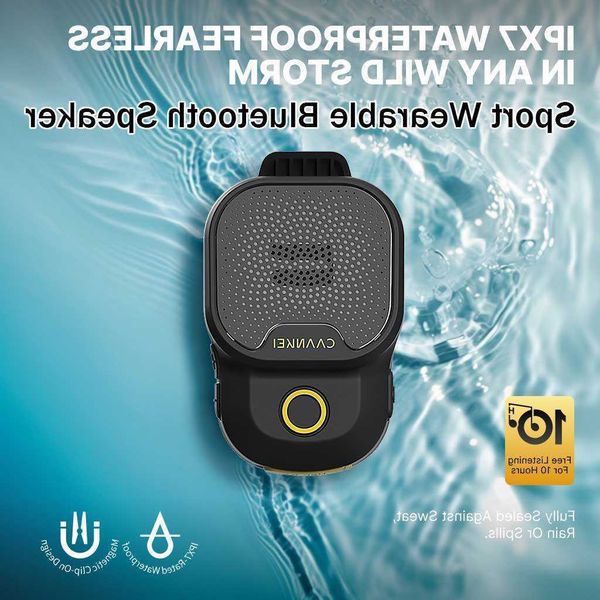Bluetooth Wearable Speaker IPX7 Waterproof Portable Speakers Outdoor Sport Clip-On Microphone Speaker Calls/Music Mini Sound Box D260702