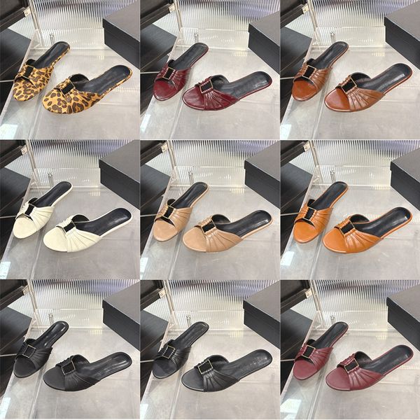 2026 Flat Babylon Mules Women Leather Slipper Mule Sandals Summer Luxury Design…