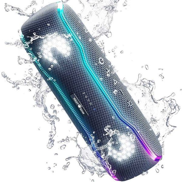 Speaker WISETIGER Outdoor Portable IPX7 Waterproof Sound Box BT53 Louderspeaker Stereo with 25W Colorful Light Surround Speaker D260702