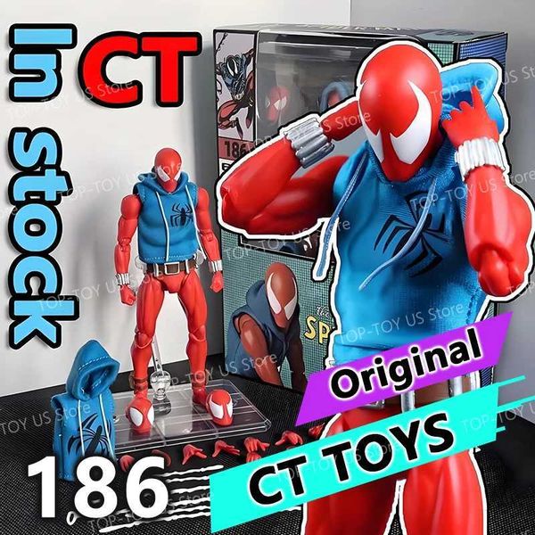 Original Ct Toys Mafex 186 Scarlet Spider The Amazing Spider Man Comic Version Anime Action Figure Gift Toy H260702