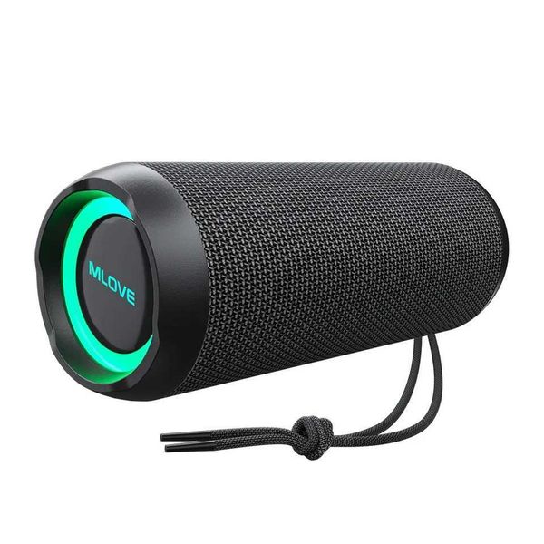 MLOVE E6-L Portable Bluetooth Speaker - Outdoor IPX7 Waterproof One-Touch BassUp Micro SD Card AUX-In Support 37H with RGB Light T260703
