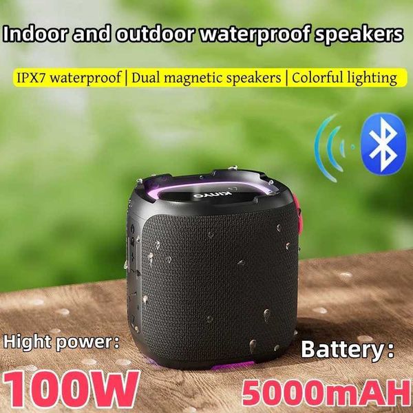 100W Outdoor Waterproof Subwoofer Home Party Sports Dance Point Caixa De Som Bluetooth Speaker Home Theater Soundbar RGB lights T260703