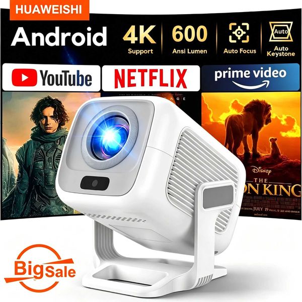 2026 Huaweishi X3 Plus Projector Android 4K Native Portable 1080P Auto Focus Video Home Cinema Outdoor HD LED HY320 Projetor T260703