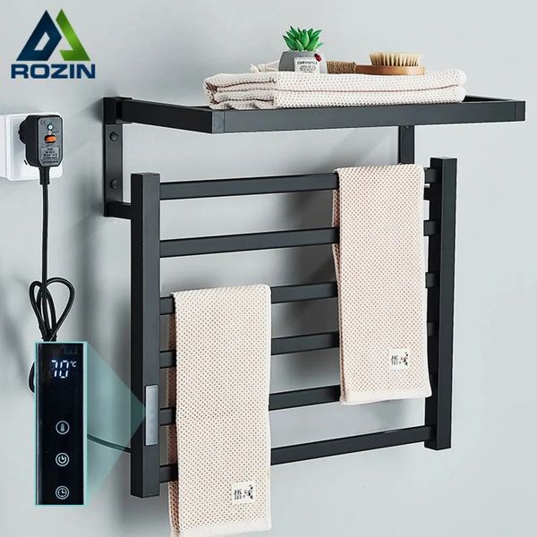 Luxury Designer Decor Bathroom Electric Rack With Digital Display Temperature And Time Control Rail Smart Home Heating Towel Bar 241125 Free Shipping 17